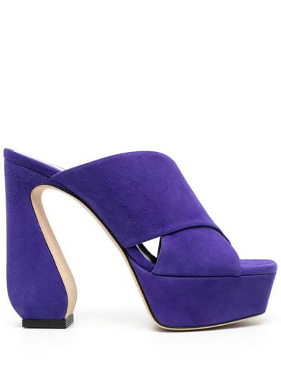 Si Rossi 135mm Slip-on Sandals In Violet