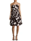 OSCAR DE LA RENTA Floral Strapless Dress,0400093873170