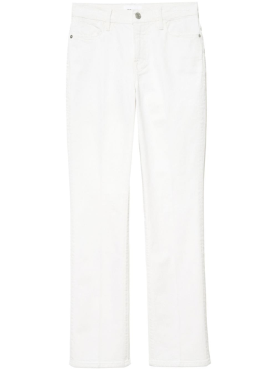Frame Le Super High-rise Slim Trousers In White