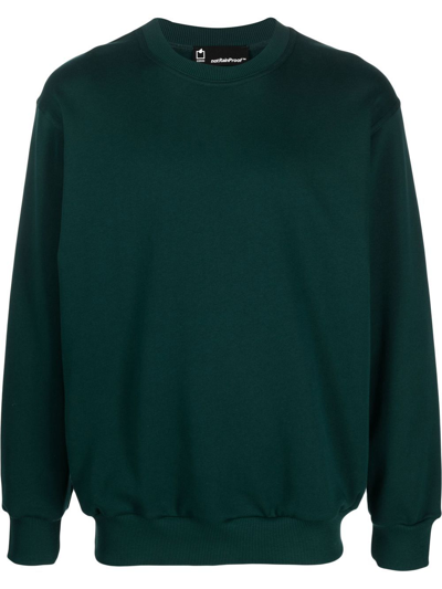 Styland Organic Cotton Crew-neck Sweatshirt In Green