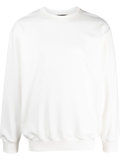 Styland Organic Cotton Crew-neck Sweatshirt In White