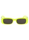 Balenciaga 0096s Dynasty Rectangle Sunglasses In 008 Yellow Silver Grey