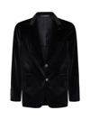 Tagliatore Velvet Blazer In Nero