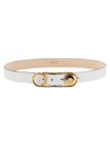 Versace Women's Safety Pin Buckle Slim Leather Belt In Bianco
