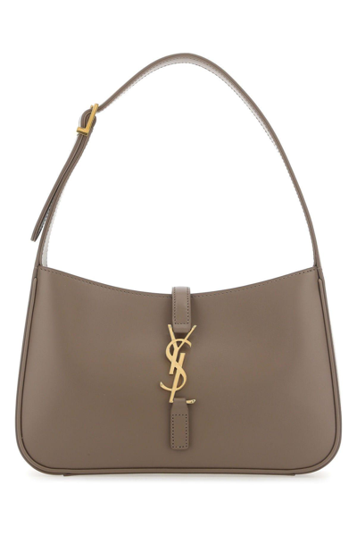 Saint Laurent Le 5 A 7 Ysl Calfskin Shoulder Bag In Taupe