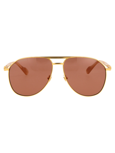 Gucci Gg1220s Sunglasses In Gold