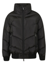 Dsquared2 Nylon Down Jacket With Logo Patch In Black