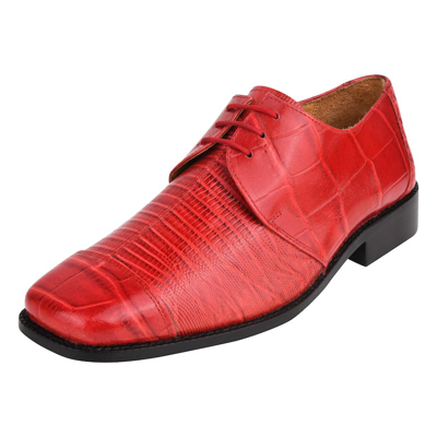 Libertyzeno Casanova Leather Oxford Style Dress Shoes In Red