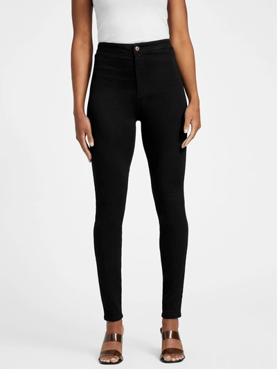 Guess Factory Eco Nova Ultra High-rise Curvy Skinny Jeans In Black