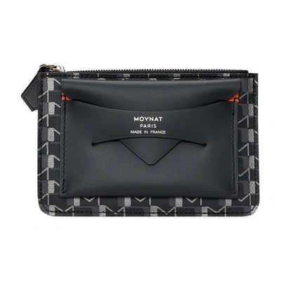 Moynat Zipped Wallet In Carbon Silver