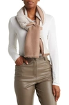 Nordstrom Rack Pleated Double Sided Oblong Scarf In Ivory Combo