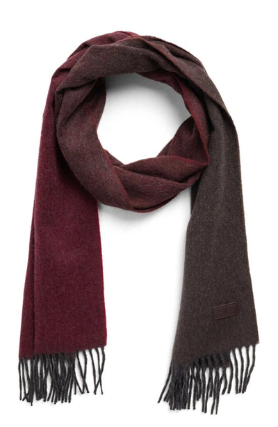 Hickey Freeman Cashmere Ombre Fringe Scarf In Bordeaux