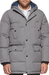 Dockers Arctic Hooded Quilted Puffer Jacket In Heather Grey