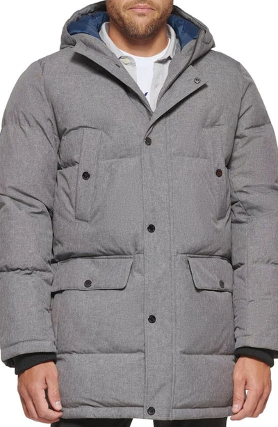 Dockers Arctic Hooded Quilted Puffer Jacket In Heather Grey