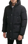 Dockers Arctic Hooded Quilted Puffer Jacket In Black