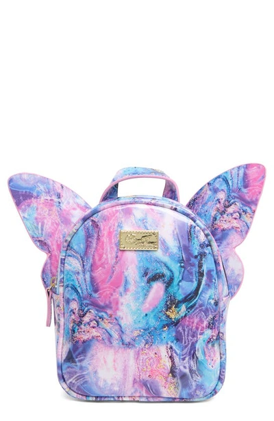 Luv Betsey By Betsey Johnson Movable Winged Mini Backpack In Jewel Tone Marble