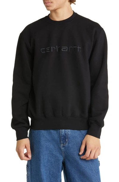 Carhartt Embroidered-logo Sweatshirt In Black