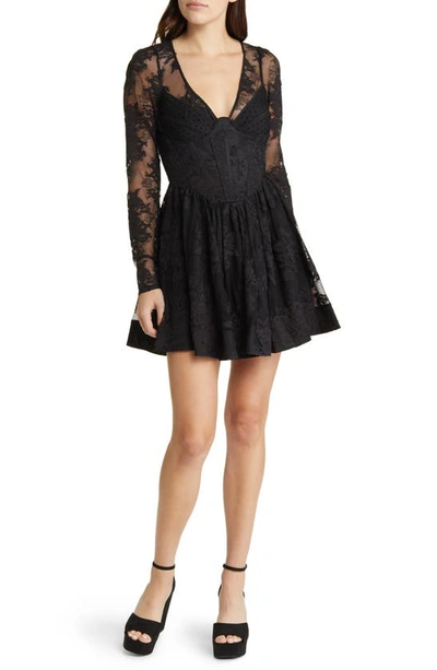 Bardot Ellie Lace Corset Dress In Black | ModeSens