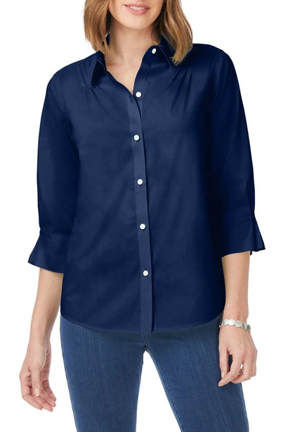 Foxcroft Paulie Button-up Shirt In Navy