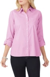Foxcroft Cole Roll Sleeve Button-up Shirt In Soft Violet