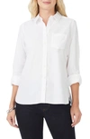Foxcroft Cole Roll Sleeve Button-up Shirt In White
