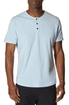 Cuts Trim Fit Short Sleeve Henley In Sky