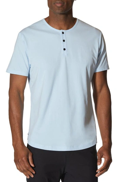 Cuts Trim Fit Short Sleeve Henley In Sky