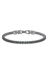 Swarovski Tennis Deluxe Round Cut Ruthenium Plated Bracelet In Black