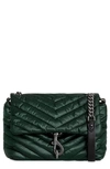 Rebecca Minkoff Edie Quilted Crossbody Bag In Bottle Green