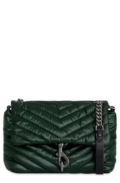Rebecca Minkoff Edie Quilted Crossbody Bag In Bottle Green