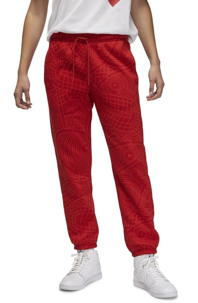 Jordan Brooklyn Fleece Pants In Gym Red