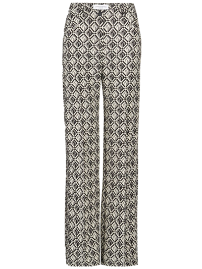 Marine Serre Moon Diamant-print Tailored Trousers In Black