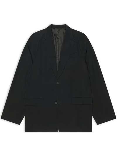 Balenciaga Buttoned Twill Blazer In Black