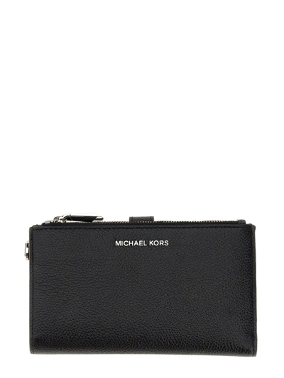 Michael Michael Kors Adele Zipped Wallet In Black