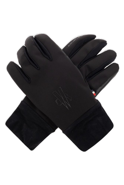 Moncler Grenoble Logo Padded Gloves In Schwarz
