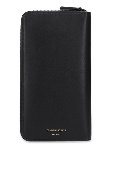 Common Projects Logo Embossed Continental Wallet In Black