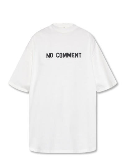 Balenciaga No Comment Printed Crewneck T In White