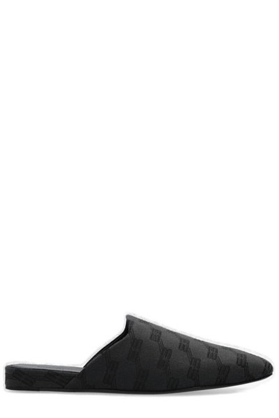 Balenciaga Cosy Bb Monogram Mule In Grey/dark