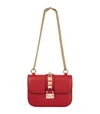 Valentino Garavani Small Lock Nappa Leather Shoulder Bag In Valentino Red