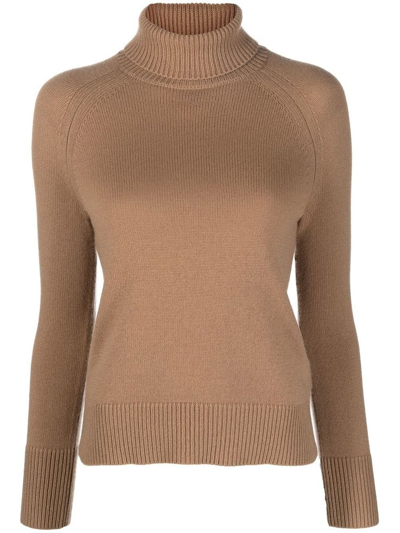 Max Mara 's  High Neck Knitted Jumper In Brown