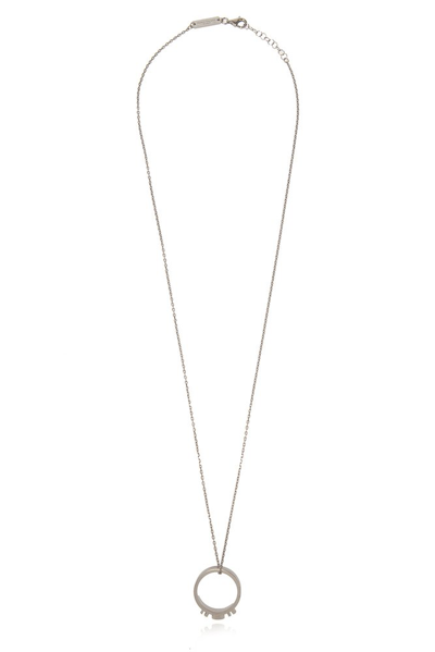 Maison Margiela 11 Ring Rolo Chained Pendant Necklace In Silver