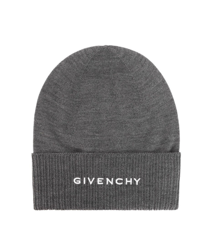 Givenchy Logo Embroidered Beanie In Gray