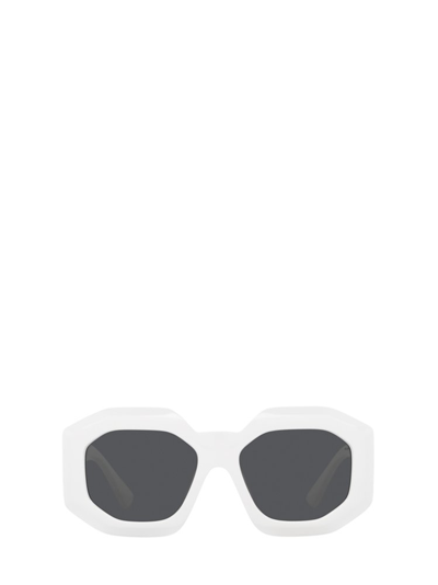 Versace Eyewear Irregular Frame Sunglasses In White