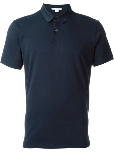 James Perse Cotton Polo Shirt Blue