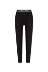 BALMAIN BALMAIN LOGO WAISTBAND LUREX LEGGINGS