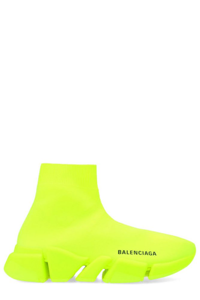Balenciaga Speed Lt. 20 Fluorescent Knit Sock Sneakers In Fluo Yellow