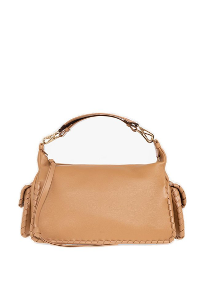 Chloé Nahir Zipped Shoulder Bag In Beige