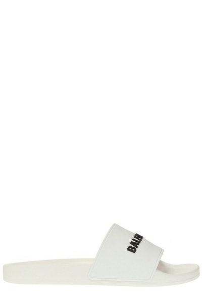 Balenciaga Logo Embossed Open In White