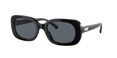 Coach Badge Rounded Square Sunglasses In Black