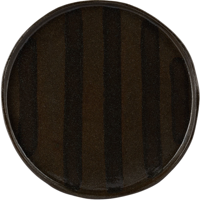 Harlie Brown Studio Ssense Exclusive Black Glitter Stripe Plate In Black Glitter/ Black